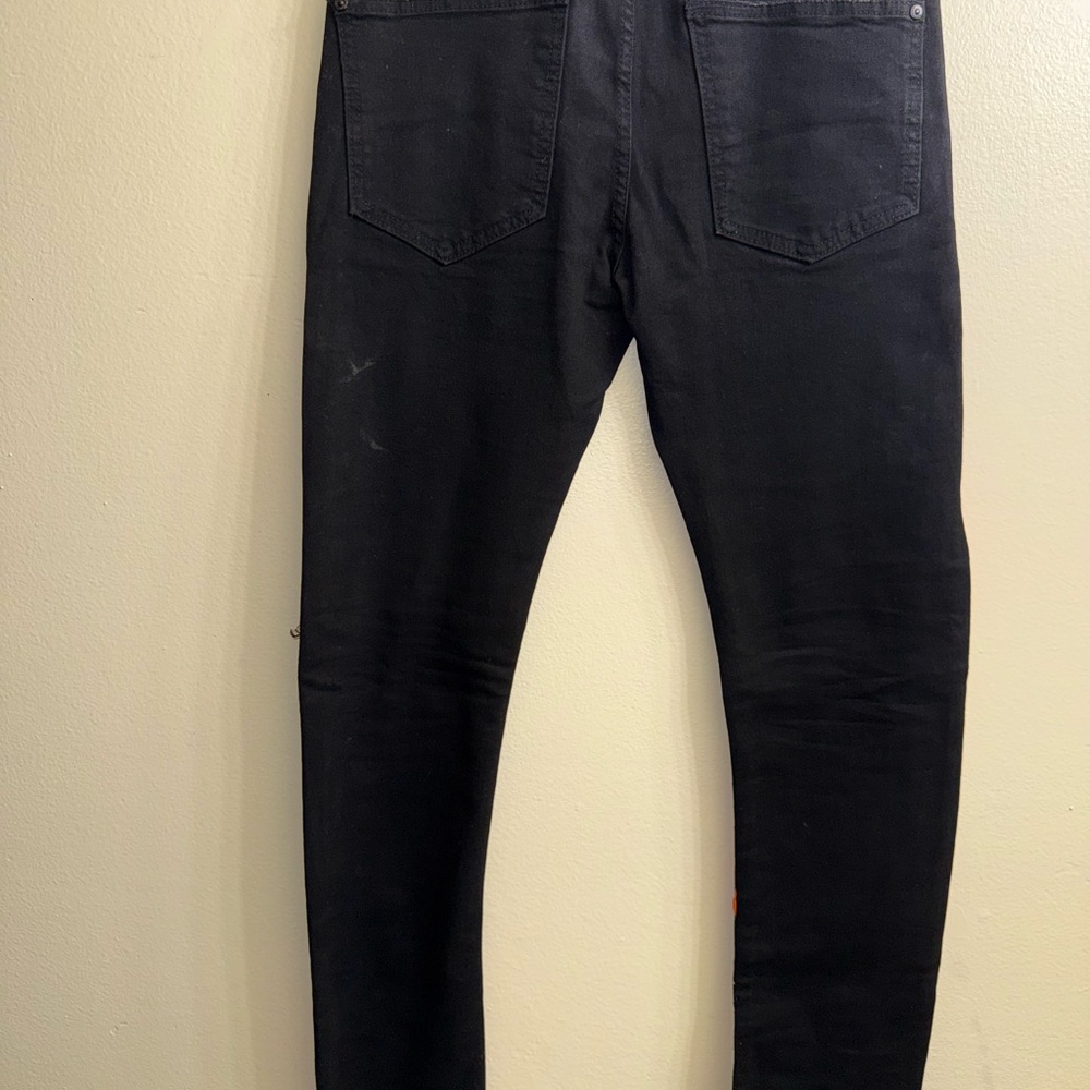 MacKeen MK 200 Jet Black Graphic Jeans Paint Drip Distressed Streetwear‎ - Picture 8 of 11